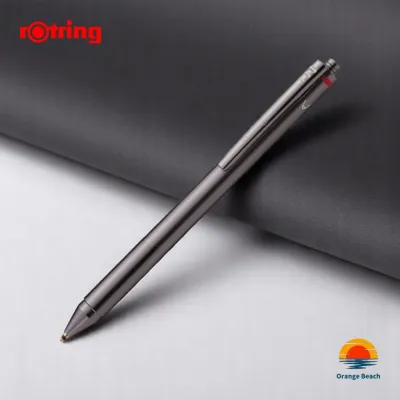 rOtring 4in1 มัลติเพน/ปากกาลูกลื่น3สี+ดินสอกด0.5mm/ด้ามทองเหลืองหกเหลี่ยม/รีฟิล D1 เปลี่ยนได้