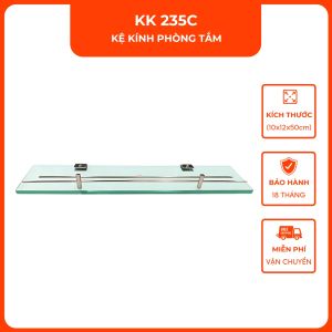 Kệ kính thẳng 10 ly có 2 lan can VINA KK 235C size 10x12x50cm