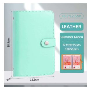 Money Saving Challenge 100 Envelopes Reusable PU Large Capacity Cash Storage Book Money Saving Notebook Waterproof And Dustproof Easy To Store Easy To Switch Not Easy To Fall Off Loose-Leaf Paper