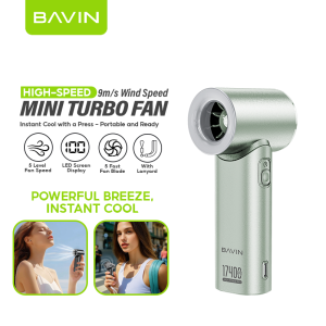 BAVIN BF001 Mini Turbo Jet Portable Fan w/ Rechargeable & Up to 5 Gears Powerful Wind Speeds / Long Battery Life