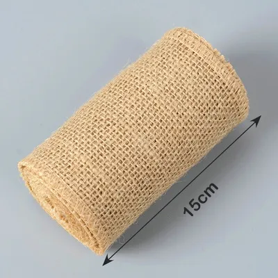 (5meters/roll) Natural Burlap Fabric Jute Ribbon Hessian Lace For Gift WrappingChristmasRustic Vintage Wedding Decor