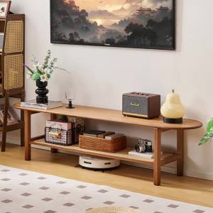 TV cabinet floor-standing home storage cabinet small bedroom rattan cabinet layered storage rack