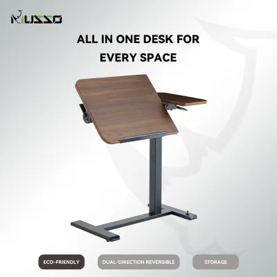 MUSSO D5 Pneumatic Side Desk Height Adjustable Ergonomic Double-Sided Rotating Mobile Laptop Table