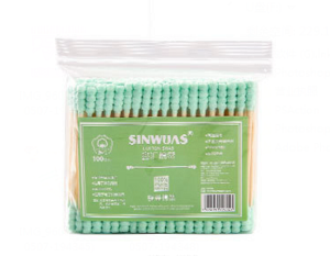 Disposable Cotton Swabs Double-Headed Bamboo Cotton Swabs Ears Remover Makeup cotton swab100 pcs