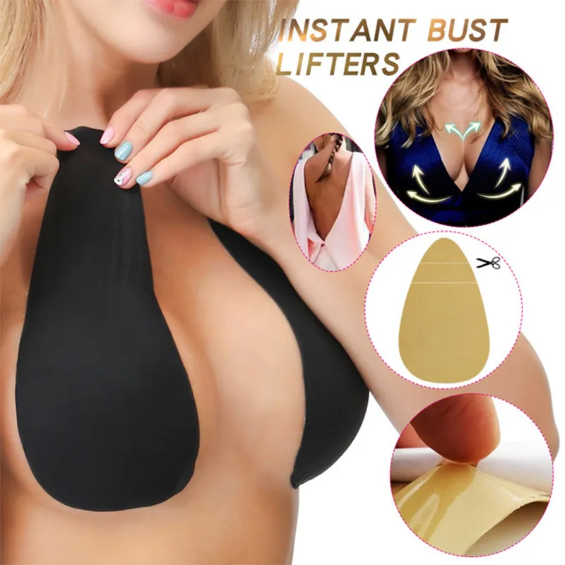Buy Adhesive Bra, Breast Lift Tape Silicone Push Up Nippleless Covers  Breast Lift Pasties (Round) online, Topofstyle