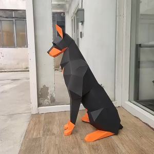 DIY Doberman Pinscher M High Paper Model: Large Floor Equal Body Size Paper Model for Living Room Closet Decoration