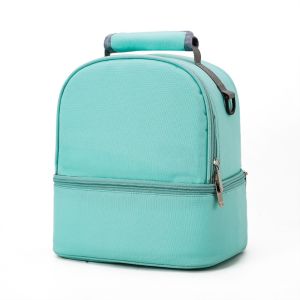 SUPERRR Nylon Insulation Mommy Backpack Double Layer Milk Preservation Mommy Shoulder Bag Portable Multifunctional Baby Diaper Bag Mother