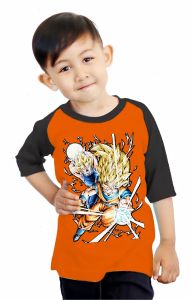 kaos anak-anak / Kaos Raglan 3\4 Anak/kaos anak Dragn ball DTF