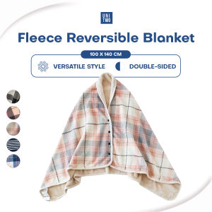 UNITWO Fleece Reversible Blanket JAKET SELIMUT | Selimut 2 in 1 Multifungsi Lembut Ringan Hangat Stylish Nyaman