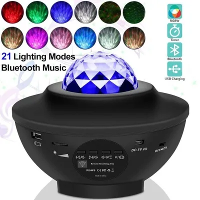 Lampu LED Projektor Galaxy Starry Star Moon Night Lamp Pencahayaan Bilik Tidur Lampu Malam Hiasan Bilik Tidur Starry Sky Atmosphere Night Light
