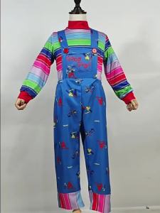 Halloween Chucky Horror Clown Costume for Children Ghost Baby Returns Series Childrens Performance Outfit