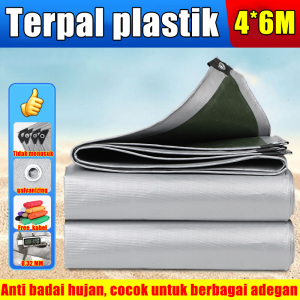 100 tahun tanpa kerusakan DL terpal plastik Terpal ukuran 4x6 meter/3x5m/2x4m Meng-upgrade dan menebal Gratis tali 10m tahan air Anti sobek tahan panas untuk taman kolam renang outdoor rooftop(terpal plastik terpal mobil terpal tebal murah Terpal Murah)
