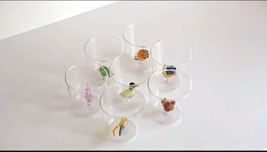 3D Drinking Glass Cup with Christmas Tree Figurine Inside Stemless Glass for Wine Water Milk Goblet-Drinking Glass Cup