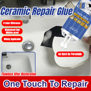 ✨Tile Adhesive White Repair Adhesive Vanity Broken Repair Ceramic Repair Adhesive Repair cracks/Ceramic Repair Glue White Color Fast Curing Adhesive For Sink Cracks Basin Damage Toilet Hole Fixing Tile Gap