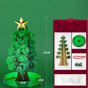 【Hibeautylife】DIY Growing Magic Christmas Tree on Paper Sakura Crystal Handmade Cherry Blossom Tree Craft Kit Xmas Desktop Decor Ornament