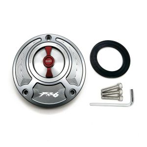 CNC Fuel Gas Tank Cap Cover Aluminum Keyless Motorcycle Accessories All years For Yamaha FZ6 FZ6R FZ1 R1 R6 R6S