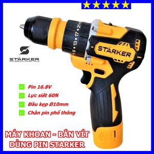 Máy bắn vít khoan pin STARKER công nghệ Đức  chuyên dụng cho thợ  bảo hành 6 tháng