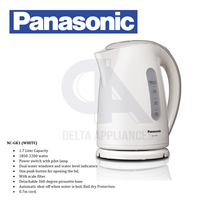 Panasonic NCGK1 (White) Electric Kettle 1.7L Lazada PH