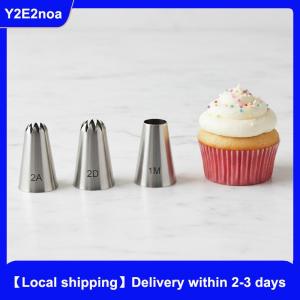 【Local shipping】 Pastry Chef Favorite Large Piping Tips Set 5Pcs Stainless Steel Nozzles for Cake Fondant Decorating Tools