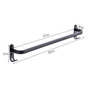 【delivery today】1PC Aluminum Bathroom Towel Rack Double Towel Bar Toilet Bathroom with Hook Storage Rack Organizer Accessories Bathroom