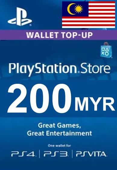 PSN MY Malaysia 200 RM Playstation Digital Gift Card Code Email