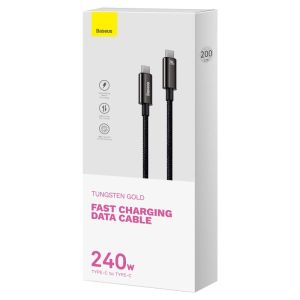 Baseus 240W PD 3.1 Fast Charging Cable for iPhone 15 16 17 Plus Pro Max Type-C To USB Type C Wire Cable 5A For Macbook iPad