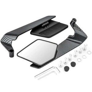 Wind Wing Rotating Side Mirror V5 Alloy Stem Universal 14*8Cm Wide View Stealth Mirror