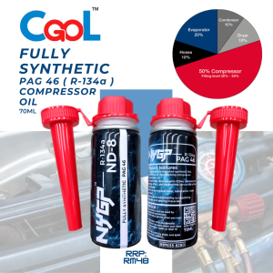 NyGp Fully Synthetic R-134 PAG 46 ( Same ND OIL-8 ND8) 042198-0080 Car Air Cond Compressor oil Fluid R134 R134a 40000 kM 40K 70ML