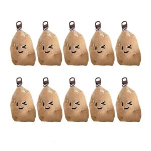 Set of 10 Potato Toy Pin Fabric Potato Character Brooch Pendant Stuffed Doll Keyring Bag Charm Accessory for Daily Wear