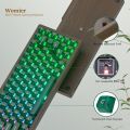 Womier wd75 75% bàn phím với qmk/thông qua gỗ Bàn phím chơi game tri-chế độ không dây cơ khí tùy chỉnh bàn phím RGB hot swappable. 