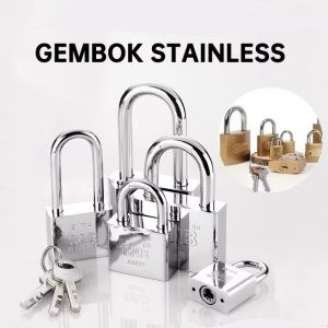 Kunci Gembok Pagar Pintu Stainless Leher Pendek Dan Panjang Anti Maling 30mm 40mm 50mm 60mm