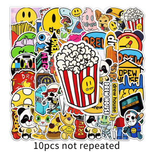 54PCS Fashion Brand Drew House Sticker Personalized Decorative Skateboard Luggage Laptop Vinyl Sticker