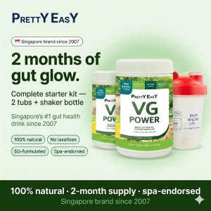 Pretty Easy VG POWER Bundle 2×300g + Shaker Bottle | Prebiotic Fiber Gut Health Detox Weight Loss SG