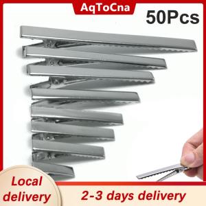 [COD] AqToCna Ship within 24 hours 50PC Silver Tone Metal Alligator Clip Crocodile Clamps Spring Clip Duckbill Clip