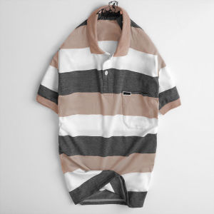 Áo thun nam kẻ sọc tay ngắn vải mịn thấm hút mồ hôi