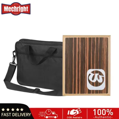 Mechright Nhạc cụ gõ trống hộp AMONIDA Cajon có dây bên trong Trống biểu diễn đường phố bằng gỗ bạch dương di động có túi đựng Lý tưởng để đệm cho ban nhạc & biểu diễn đường phố
