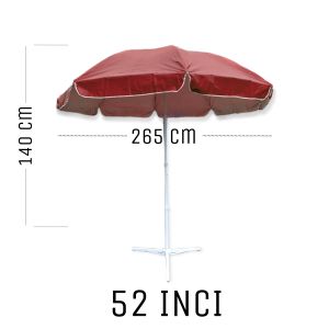 Payung Parasol 52 inch Tahan Angin Hujan Badai rangka Fiber Kuat