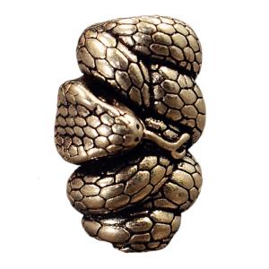 จี้ห้อยคอน่ารักงูงูโลหะสำหรับสร้อยข้อมือทำด้วยมือและสร้อยคอของสะสมงานศิลปะถักเปียเป็นรูใหญ่