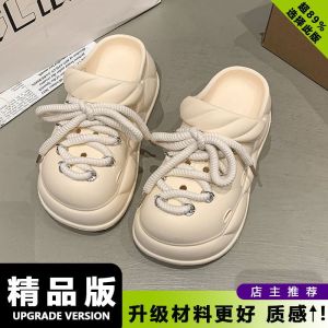 [Free Shipping] Soft Strap Buckle Hole Shoes For Women 2026 Summer Non-Slip Beach Ins Height-Increasing EVA Thick-Soled Sandals