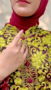 promo gamis pesta Tille two tone dalaman saten velvet