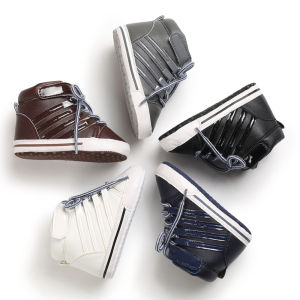 New fashion high-top boys and girls sneakers leather sports crib soft First Walker shoes