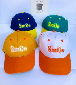 SpeakBaby.ID Produk / Topi Anak motif Bordir Smile Model Kekinian Topi Bordir Smile anak laki-laki dan Perempuan