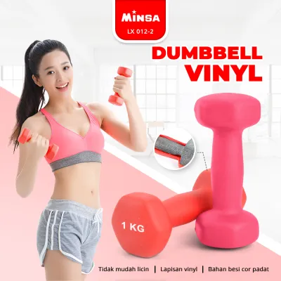 MINSA Dumbell Barbel Vinyl SPEEDS 1kg ISI 1PCS cewek gym Neoprene Barbel Mini 012-2