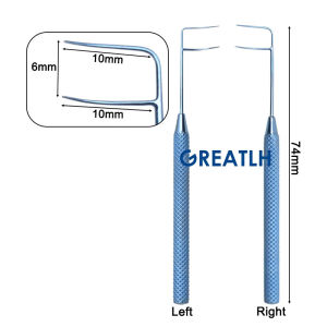 GREATLH 2pcs/set Trabeculotome Ophthalmic Left Right Set Ophthalmic Titanium Stainless Steel Eye Tools