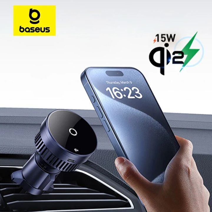 Baseus 15W Car Wireless Charger Qi2 Fast Charging For MagSafe Car