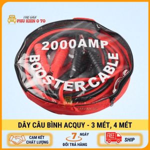Dây Câu Bình Ắc Quy Dài 4 Mét - 2000A Lõi Đồng To Cho Xe Tải Xe Ô Tô Vỏ Chịu Nhiệt Chống Cháy
