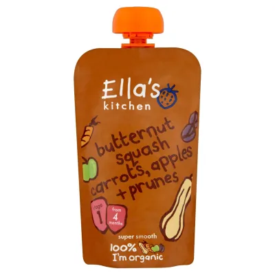 Ellas Kitchen Organic Butternut Squash Carrots Apples and Prunes 6+ Months Baby Food