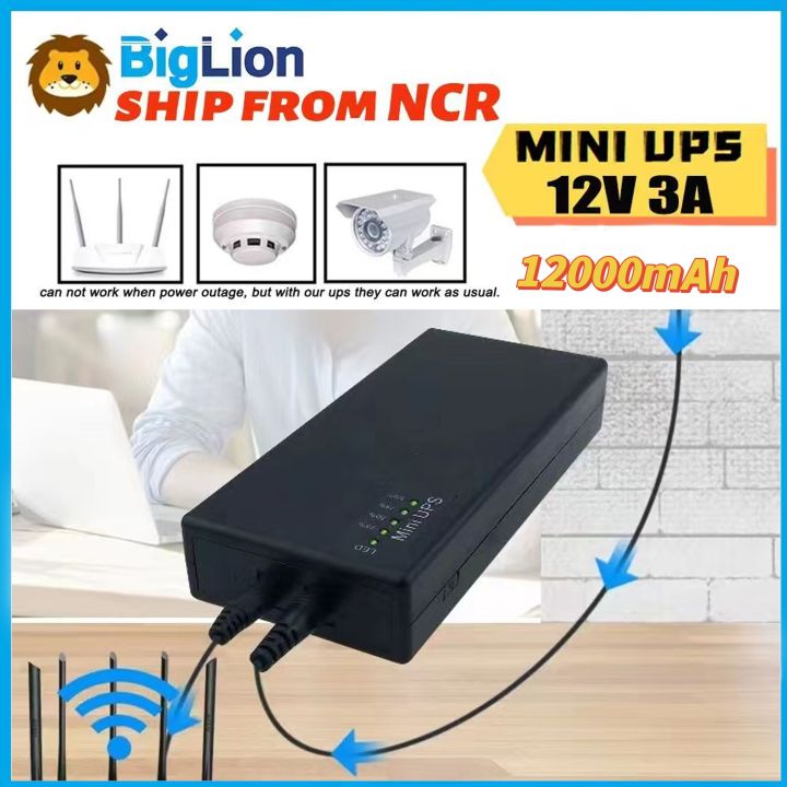 12V3A UPS CCTV Camera Backup Power Supply Mini DC UPS For Wifi Router ...