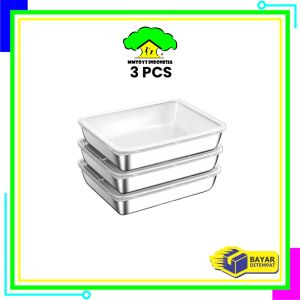 MI-C1184 Food Box Stainless Steel Multifungsi Tempat Wadah Makanan dengan Tutup Plastik Kotak Sayur