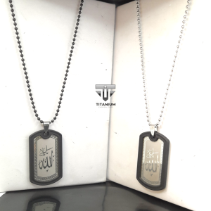 Kalung Pria Titanium Anti Karat Army Lafadz Allah Warna Hitam Motif Biji Lada Keren Distro Terbaru Aksesoris Perhiasan Fashion